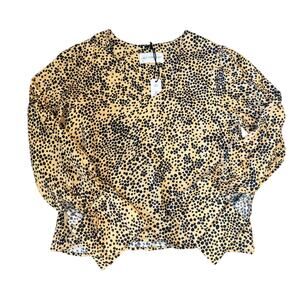 Self contrast britta v neck blouse - dots